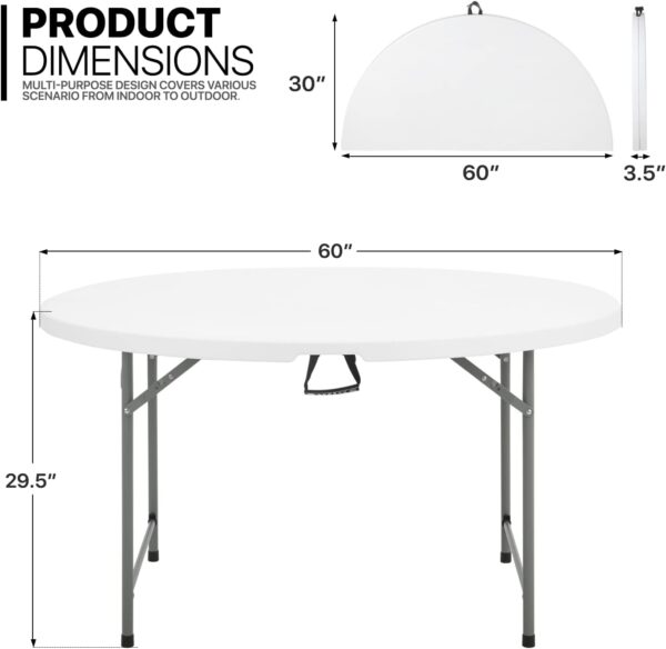 60″ Fold-in Round Table - Image 2