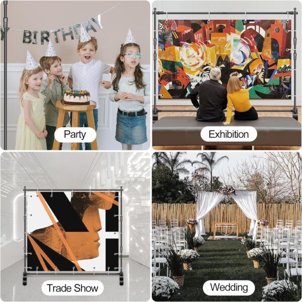 8 x 8 ft Adjustable Backdrop Banner Stand - Image 2