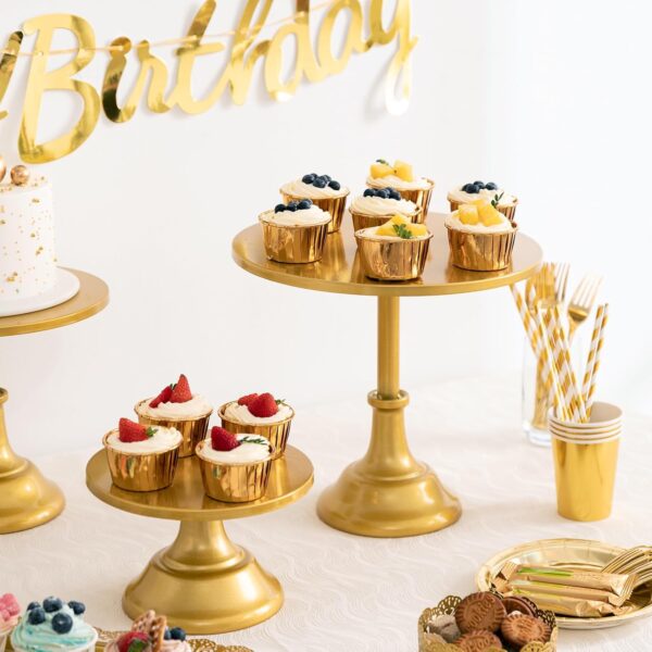 3 Pcs Gold Cake Stand - Image 2