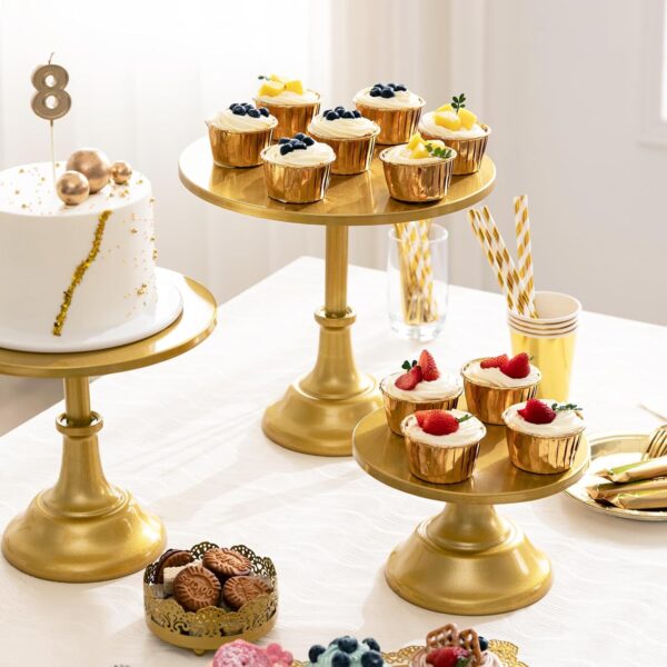 3 Pcs Gold Cake Stand - Image 3