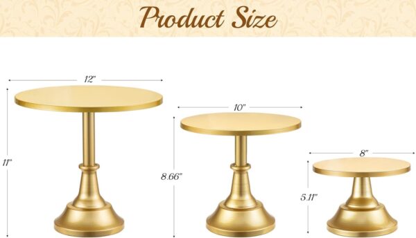 3 Pcs Gold Cake Stand - Image 5