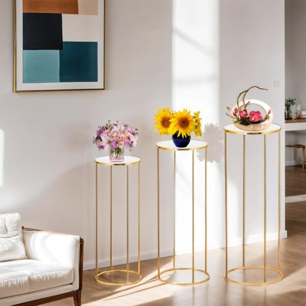 Cylinder Metal Cake Stand, Gold - Image 4